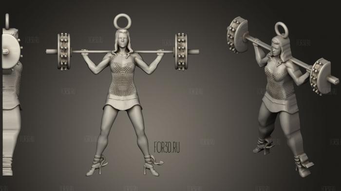 Muscle girl 3d stl for CNC